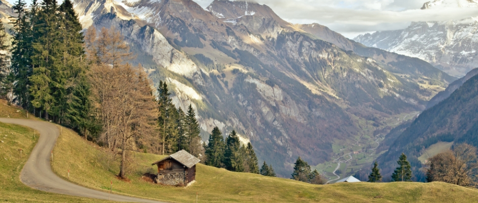 A cabin alone in the mountains