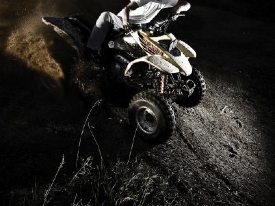 ATV offroading at night