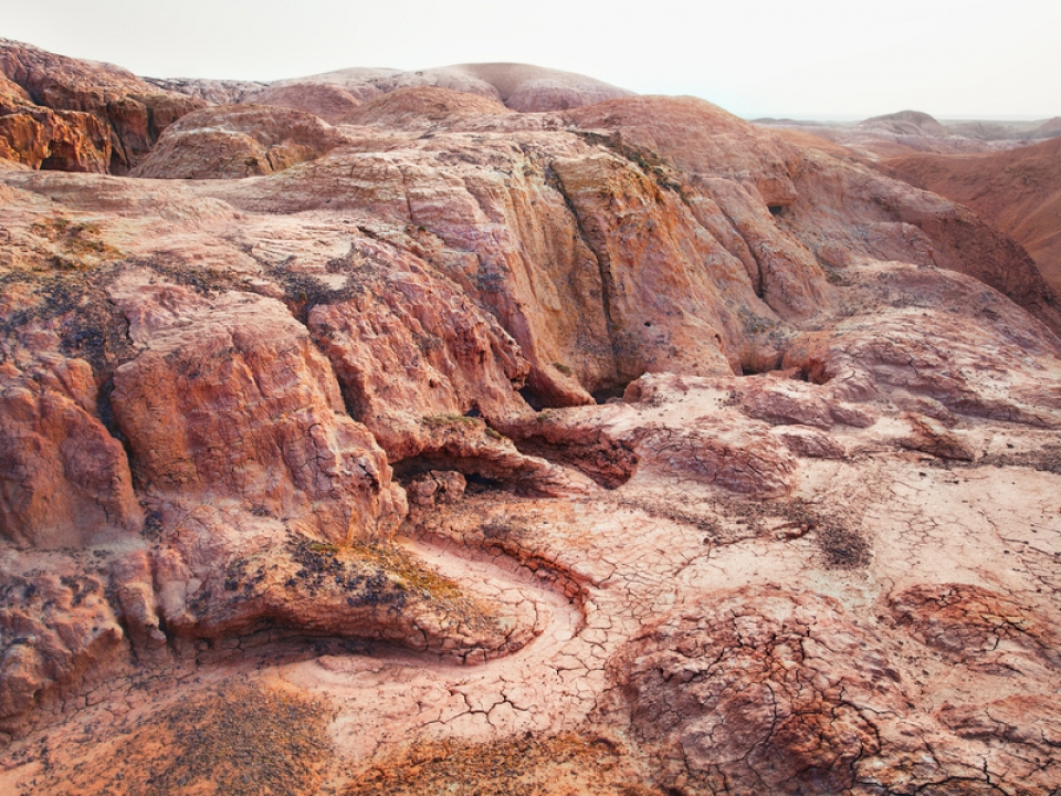 Desert hills eroded by the wind