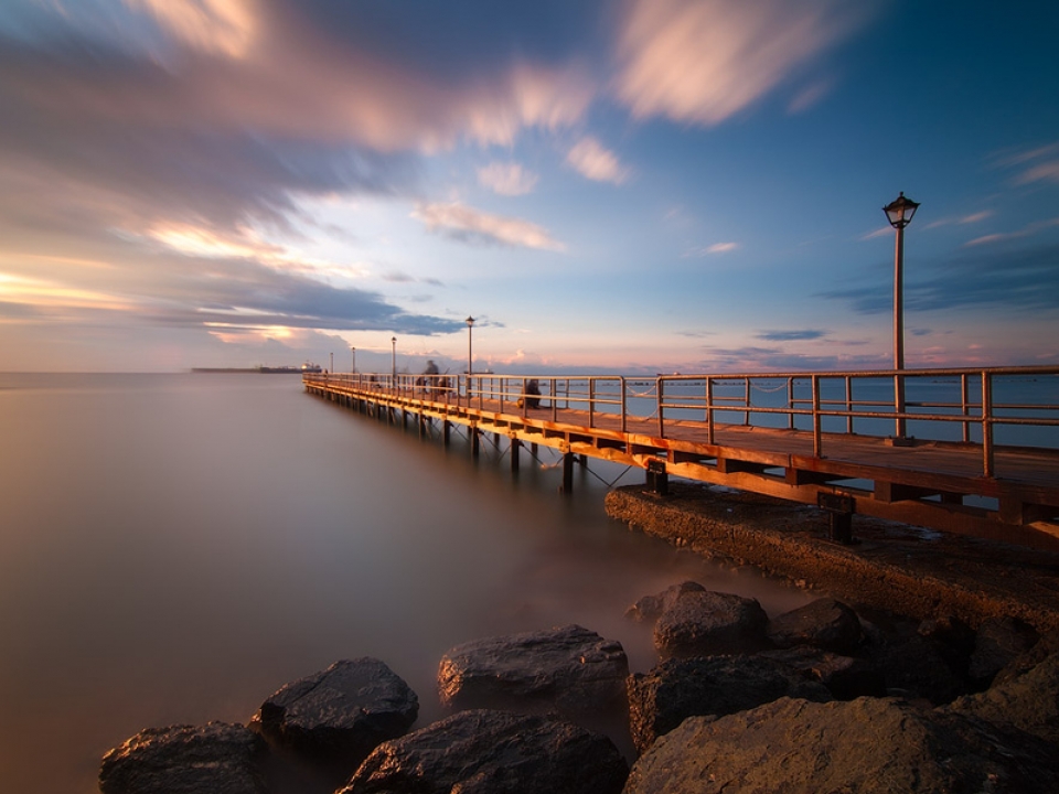 A pier reaching off into the distance